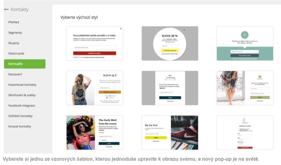 Ecomail - editor formulářů