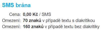 Cena za SMS